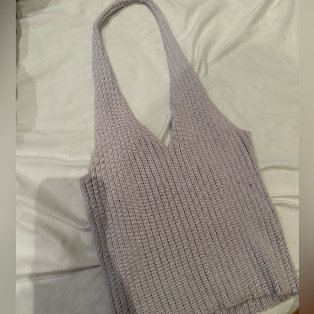 Purple halter crop top